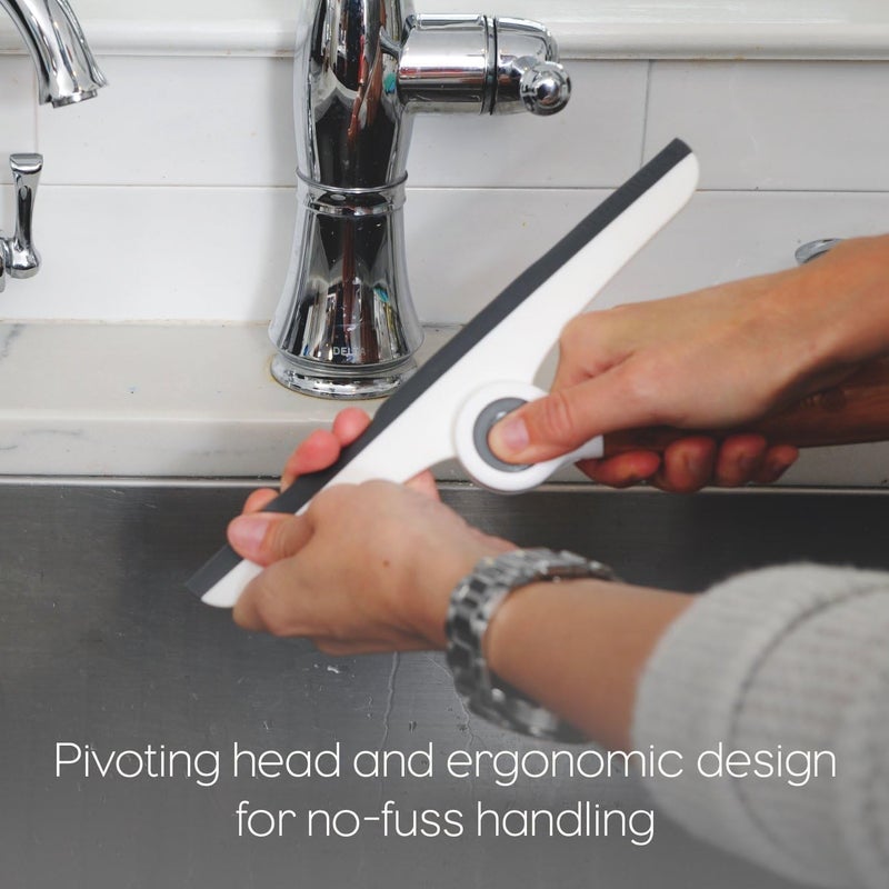 Full Circle Wipe Out Pivoting Shower Squeegee with Hanging Hook, White, 2 Piece - Image 3